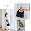 QUAY Mesh Shoulder Large Capacity Nylon Perfect for or As a Gift for Women's 2-Way Bag, Handbag, Commuting, Diapers, Birthdays, 99460-1 (Black)