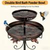 Metal Garden Bird Bath Feeder Wear Resistant Construction Five Foot Stand for Enhances Stability Easy to Cleaning