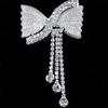 Crystal Bowknot Brooch Charming Women Lapel Pin Gorgeous Rhinestone Sweater Suit Accessory for Special Gatherings