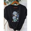 European Sizes Women's Casual Short-Sleeve T-Shirt - Shell and Starfish Print, Soft Round Neck Top, Suitable for Spring and Autumn, Machine Washable