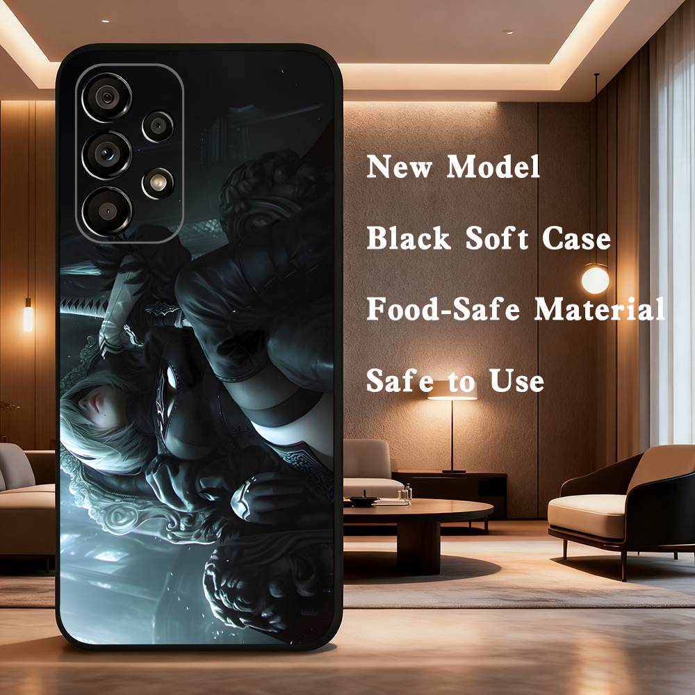 

Y-YoRHa No 2 Type B For Samsung Galaxy A53,31,52,72,41,Note,J7,8,9,5G,22,73,32,71, Soft Black Silicone Case SamsungNote20