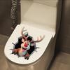 3D Santa Claus Break-Through Wall Decal PVC Removable Self-Adhesive Toilet Lid Stickers Wall Window Sticker New Year Decoration