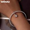 WOSTU 925 Sterling Silver Snowflake Charm Beads Ice Flower Pendant Fit Original Bracelet DIY Necklace Jewelry Making Gift