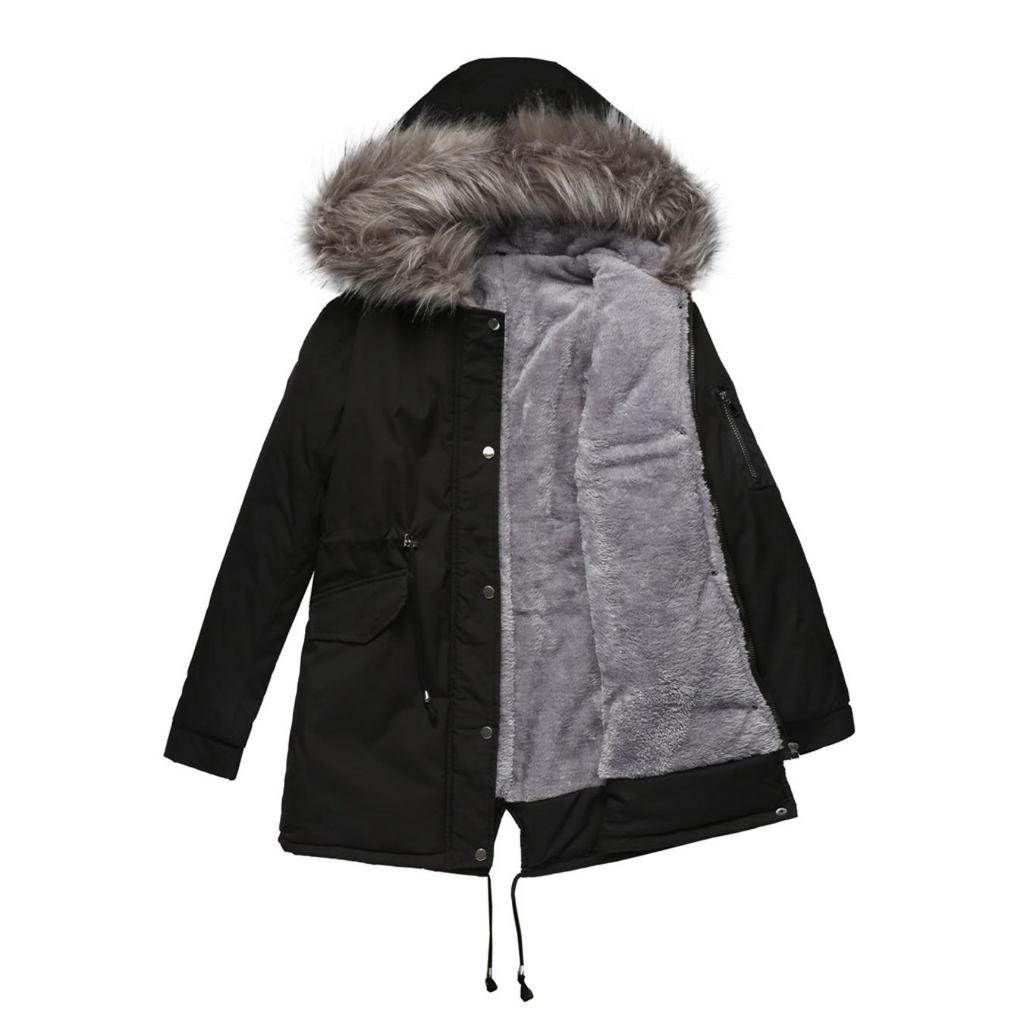 Cappotto Parker con Collo Cappuccio Cotone Cappotto con Cerniera Lunghezza Media Inverno Caldo e Soffice Cappotto con Giacca di Cotone