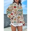Womens Floral Print Hooded Sweatshirt Soft Comfortable Casual Pullover Daily Wear