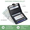 Cute RFID Card Holder PU Leather Ultra-Thin Coin Bag Compact Black Cat Floral Women Wallet Daily Use