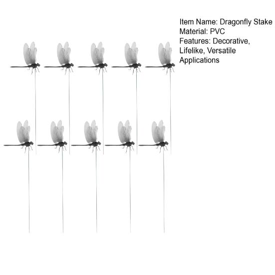 Zahradní zápichy vážky 3D Velké zápichy vážky Vložka do květináče Dekorace vážky s tyčkou pro vnitřní venkovní truhlík na okno balkon