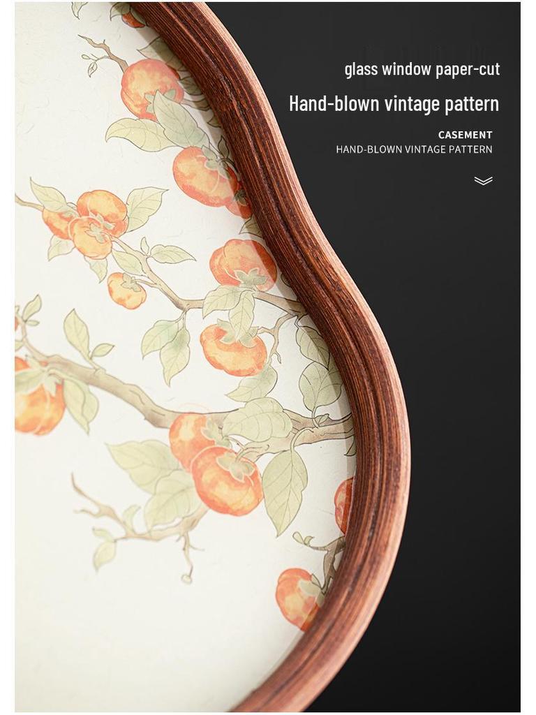 Exquisite Chinese Begonia Tea Serving Tray with Gaiwan Storage and Coaster Plate for Afternoon Tea and Coffee Shops