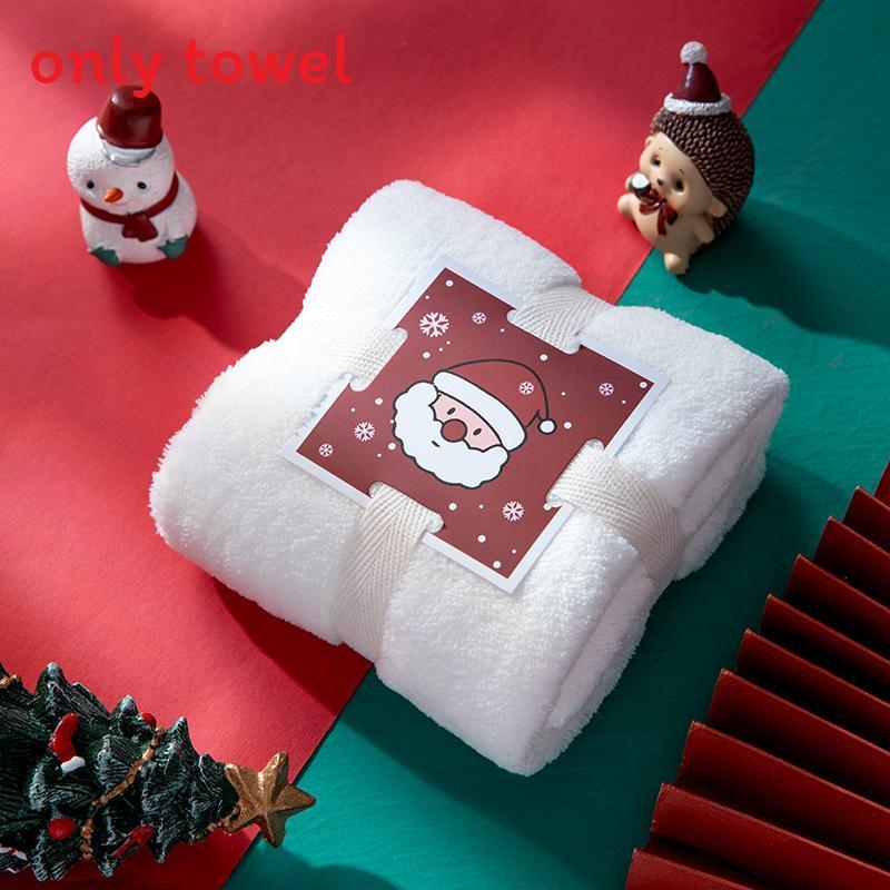 Christmas Santa Claus Towel Gift Set With Coral Fleece For Holiday Celebration