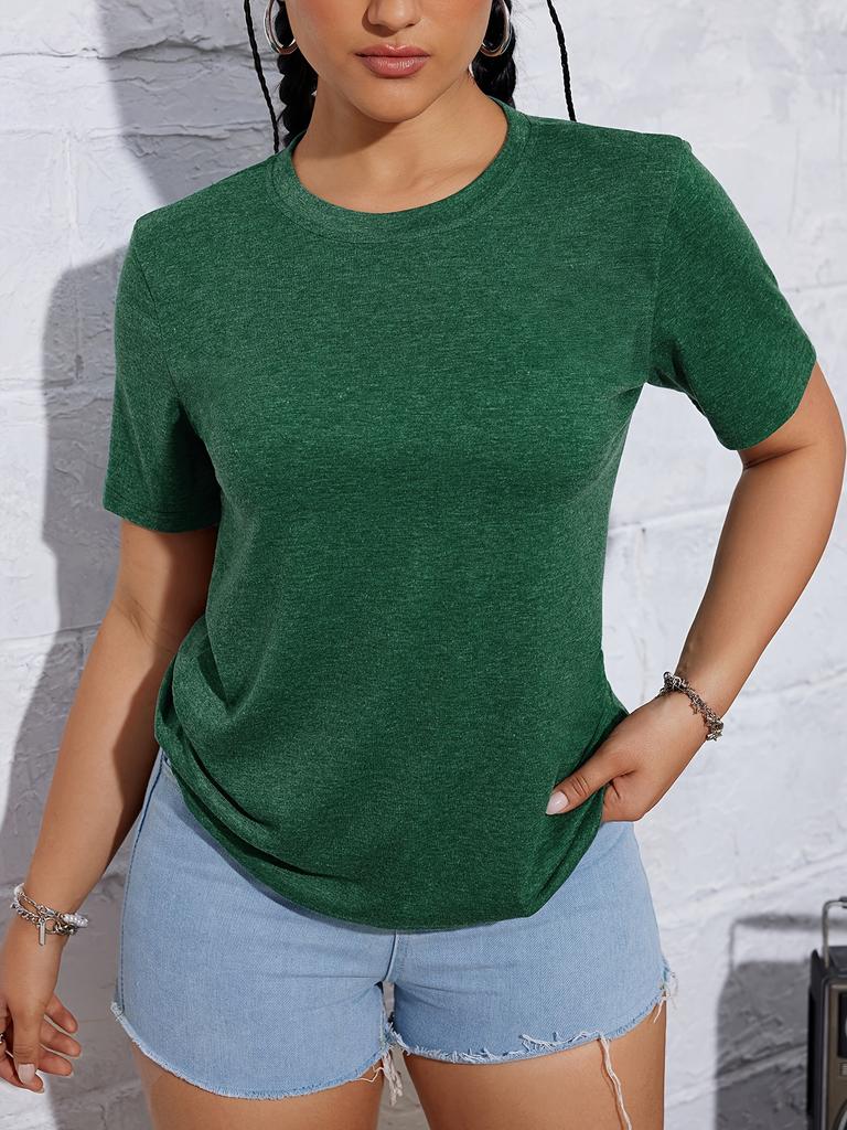 Womens Tops Short Sleeve Crewneck T-Shirts Loose Casual Blouses Summer Tees