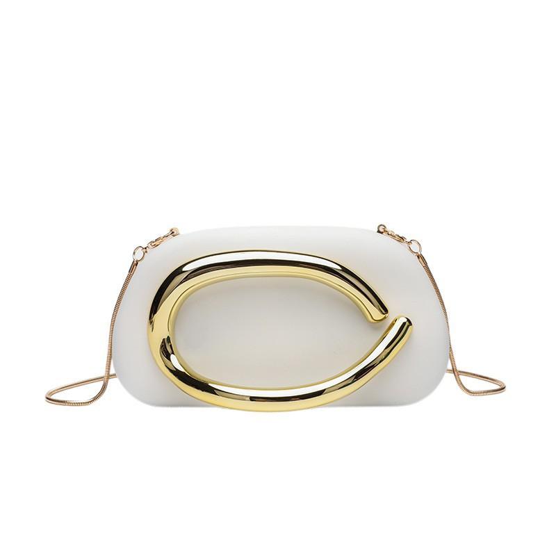 

ZR Cross-mirror Fashion Temperament Chain Bag Dinner Mini Retro Metal Handle Single Shoulder Cross-section