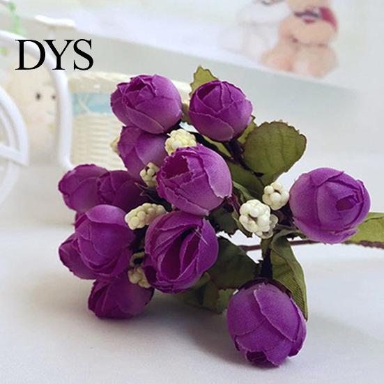 Dolce bouquet di boccioli di rosa artificiali, stoffa per la casa, rosa, 15 fiori su 1 pezzo