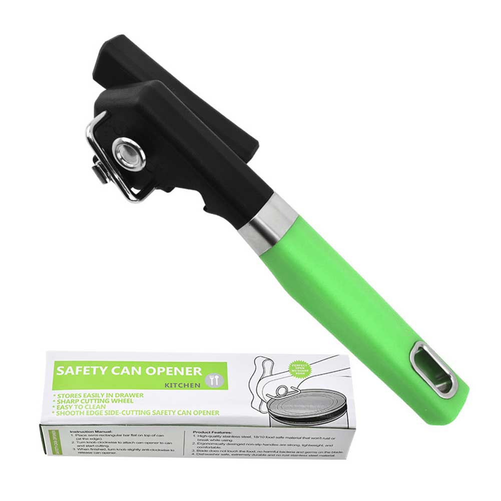Stainless Steel Side Cutting Can Opener Wear Resist Smooth Edge Can Opener Reusable Single Handle Bottle Opener for Home Kitchen