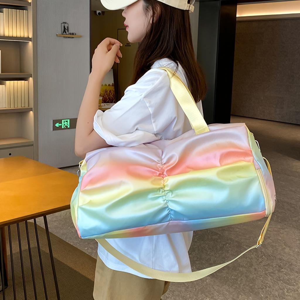 Fashion Gradient Color Sports Fitness Bag, Women's Wet And Dry Separation Training Yoga Bag, Outdoor Travel Storage Bag