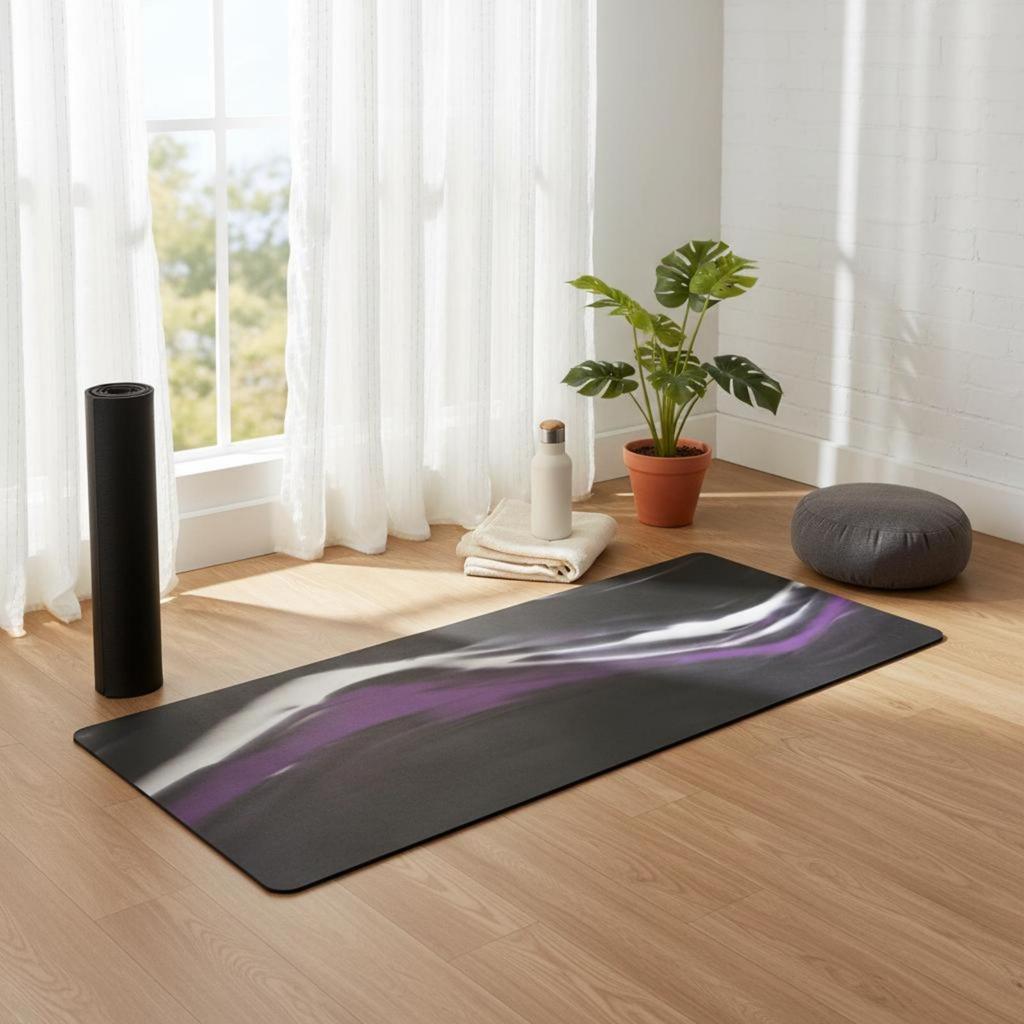 Exercise Mat Rubber Cushioned Matte Texture