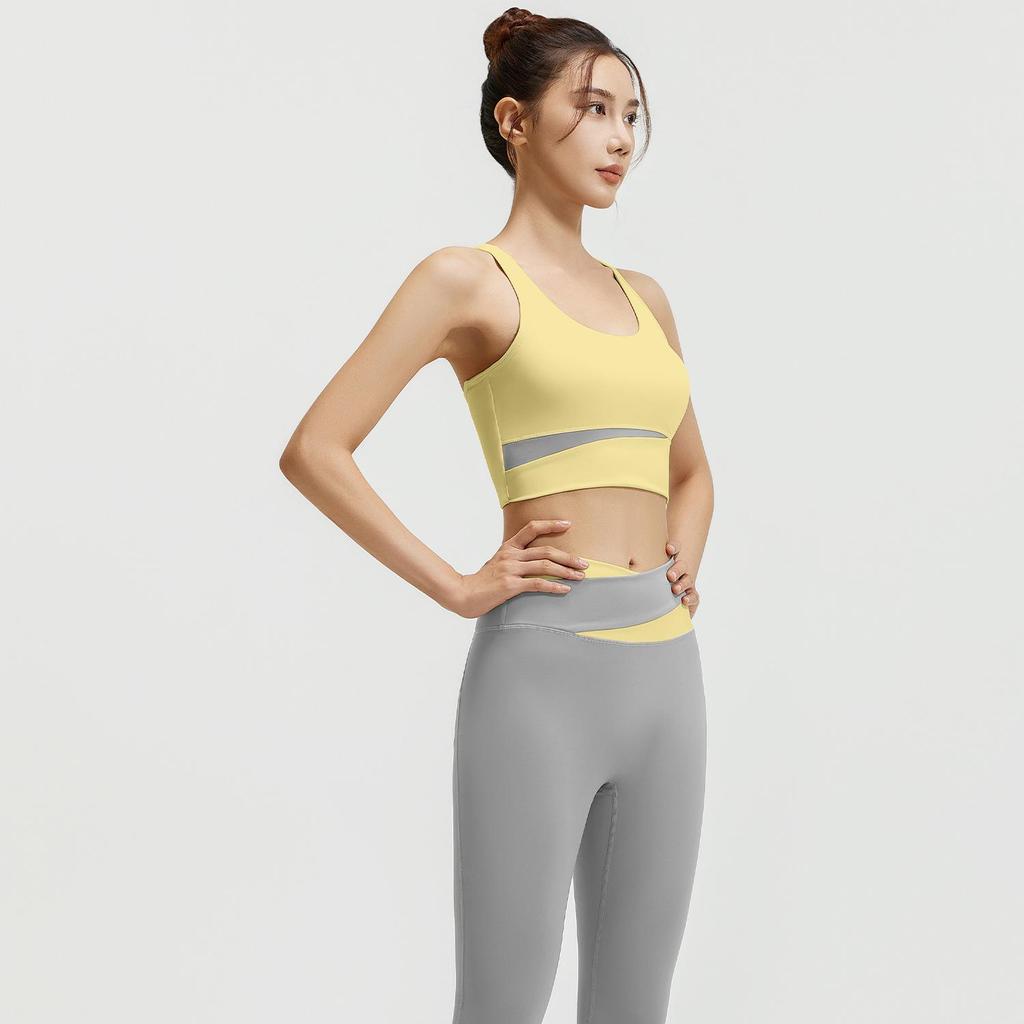 High Waist Tummy Control Shockproof Yoga Set: Tight Butt-Lifting, Nude-Feel Fitness Wear