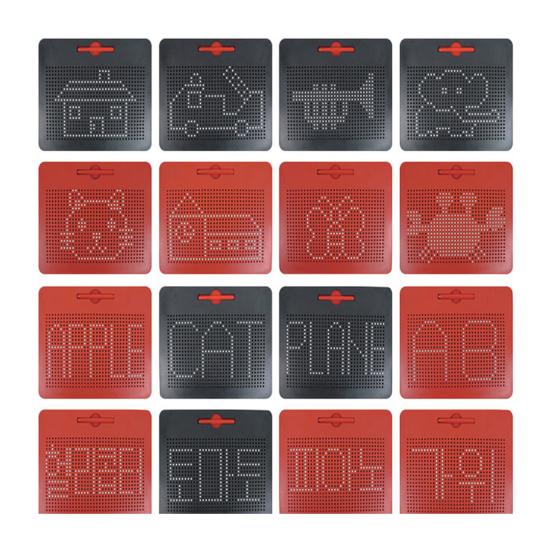 Kids Magnetic Drawing Board with 380/714 Steel Balls Retractable Pen Toddlers Early Education Dot Art Painting Pad Children Boys Girls Gift