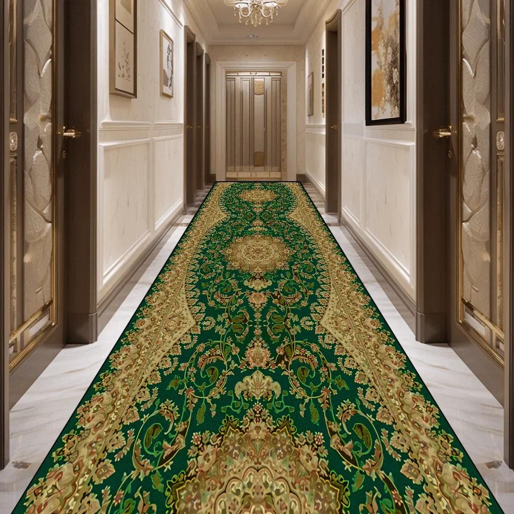 Hallway Runner Rug Persian Washable Long Corridor Carpet Vintage Lounge Rug Bedroom Decoration Non-Slip Carpets for Living Room