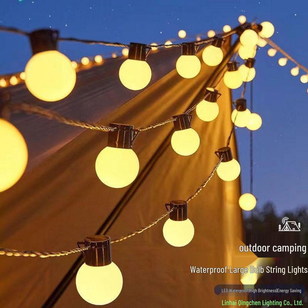 Waterproof Outdoor LED Retro Bulb String Lights for Camping, Courtyard, Balcony, and Decorative Use