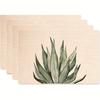 Watercolor Agave Succulent Linen Placemats Heat Resistant Mats Multiple Sizes For Boho Farmhouse Simple Table Arrangement