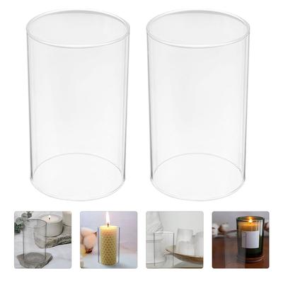 2 Pcs Kerzenhalter Schatten Lampe Offene Ended Rohr Shades Transparent Versorgung Esszimmer Leuchte