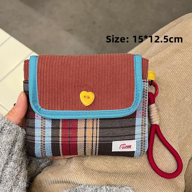 

New Fresh Checkered Storage Bags Candy Sanitary Towel Small Bags Portable Sanitary Napkin Storage Bags Large Capacity Practical красный