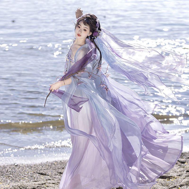 Čínský Hanfu HEZI Sukně Výšivkový Oblek ve stylu dynastie Tchang pro ženy