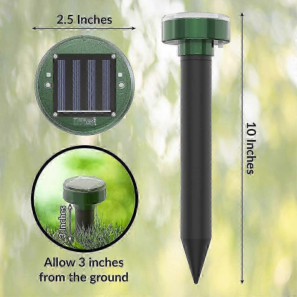 Solar Ultrasonic Snake Mouse Repeller Outdoor Pest Control 2PCS
