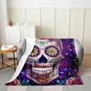 Erosebridal Sugar Skull Throw Blanket Romantic Rose Floral Fleece Blanket Queen Mysterious Starry Sky Blanket Exotic Skeleton