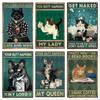 Cute Cat Wall Poster Pet Decor For Kitchen Vintage Tin Sign Metal Plates Home Decoration Modern Bar Accessory Restaurant Garden