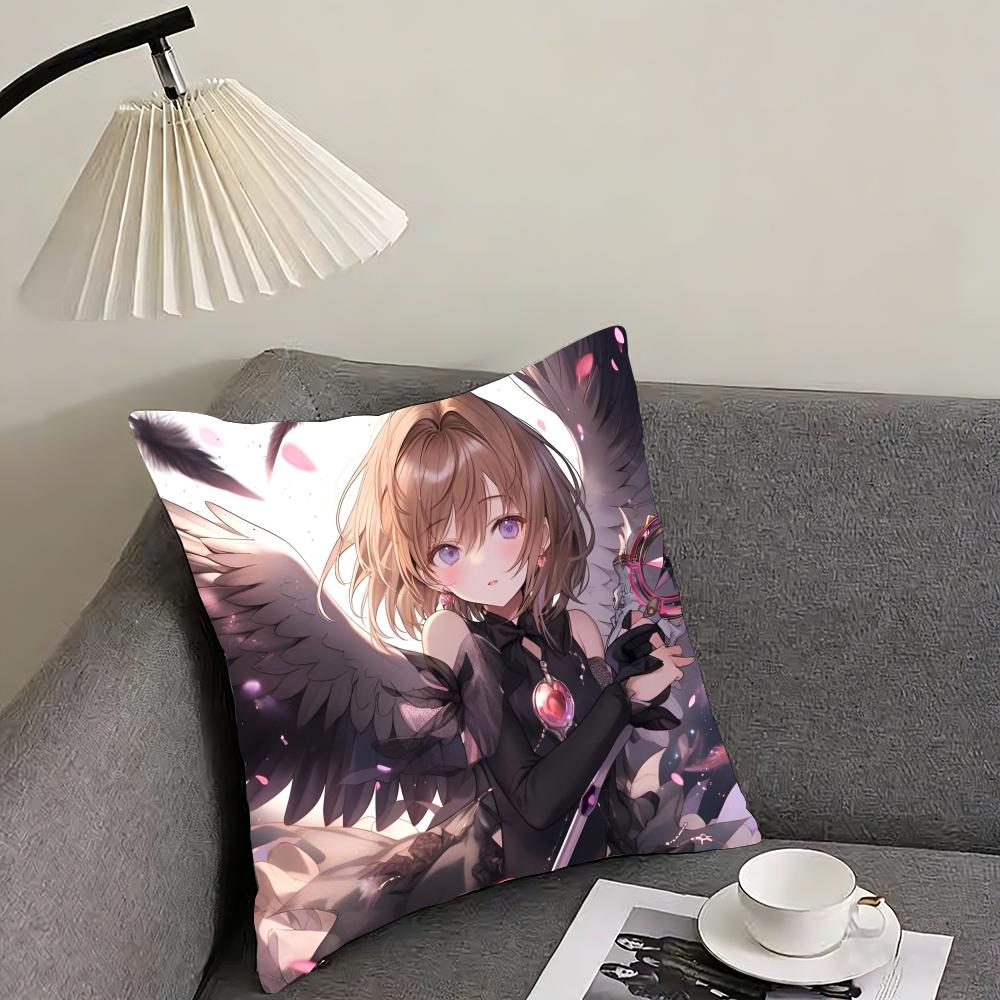 Card Captor Cushion Cover Reversible Plush Pillow Cover – For Car, Sofa, Bedroom, Perfect As a Gift.