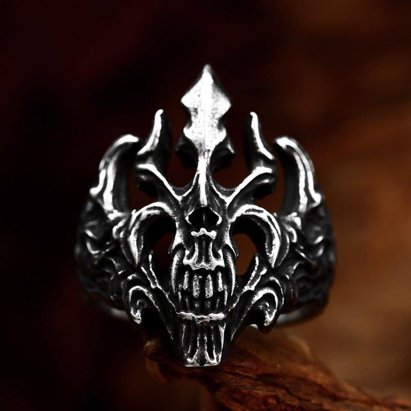 

BEIER 2023 New Arrival 316L Stainless Steel Skull Ring Men s Ring Punk Hip Hop Gothic Movie Rock Jewelry Gift 7