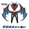 Set Costume da Drago con Maschera e Ali per Bambini, con Coda e Ali, Set Leggero per Travestimenti Cosplay, per Età 3-12 Anni, Festa di Halloween