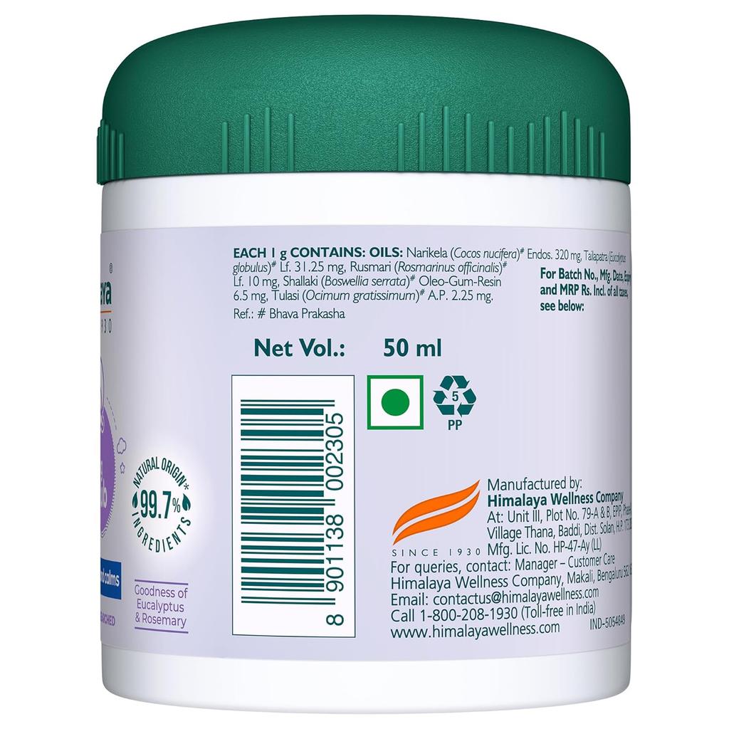 Himalaya Soothing Baby Rub 50ml Natural Oil Blend for Easy Breathing & Calm Sleep