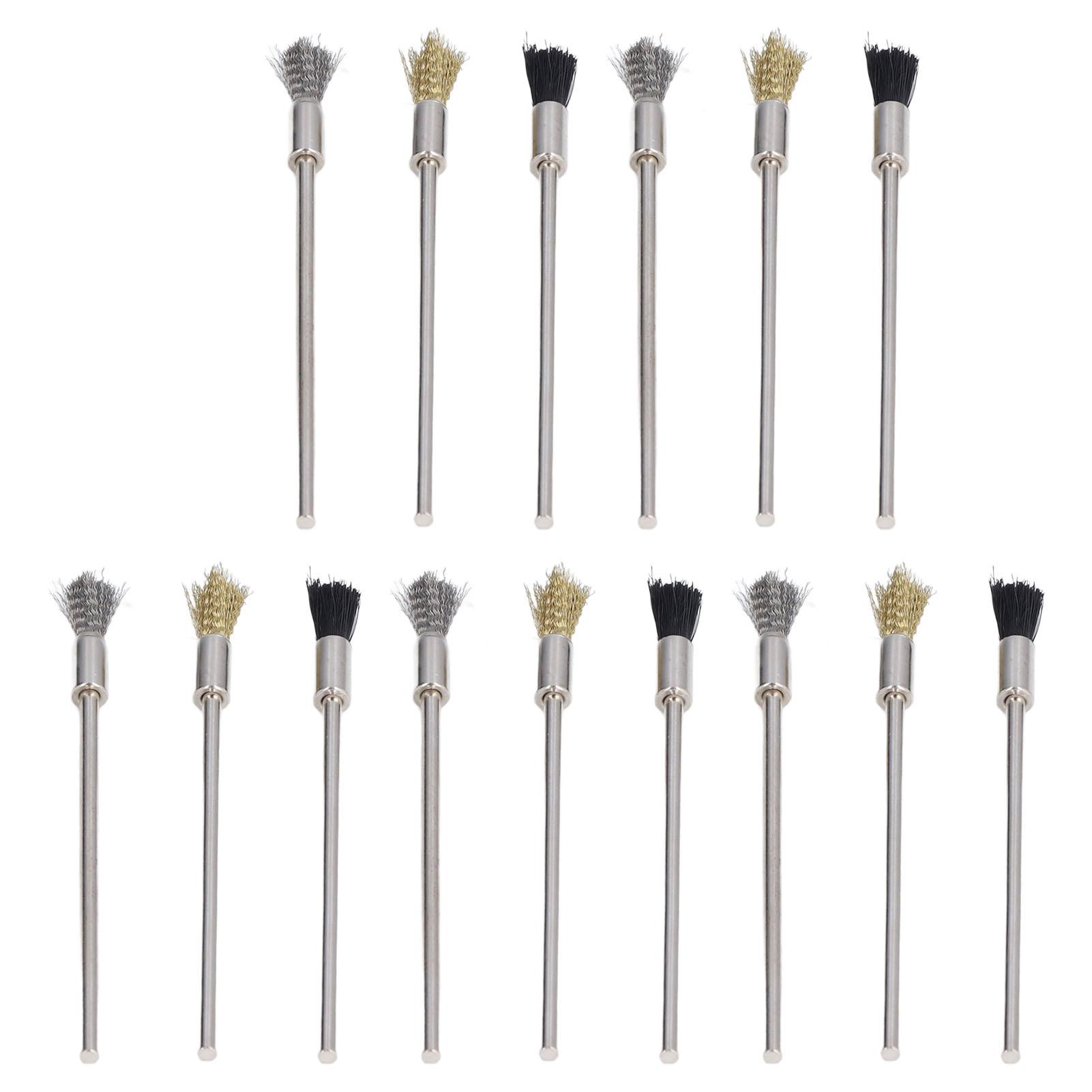 

15PcsSet Steel Nylon Brass Pen Brush Polishing Wire Brushes for Removing Burrs Dust 100mm