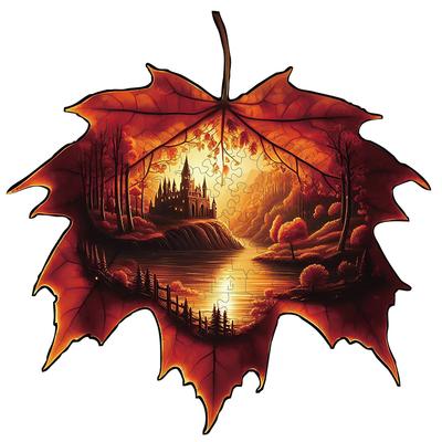 The World In the Maple Leaf  Wooden Puzzle, High Difficulty Toys Puzzle, Birthday Holiday Gifts, Home Decor