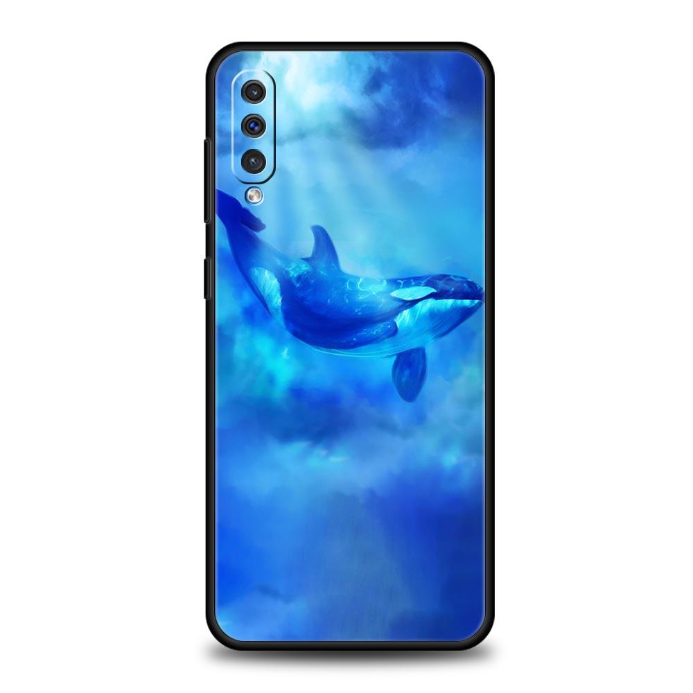 Ocean Animal Dolphin Phone Case for Samsung Galaxy A52 5G A12 A70 A50 A40 A20s A30 A10s A20e A10 A22 A72 A32 A02 A42 A04S Cover