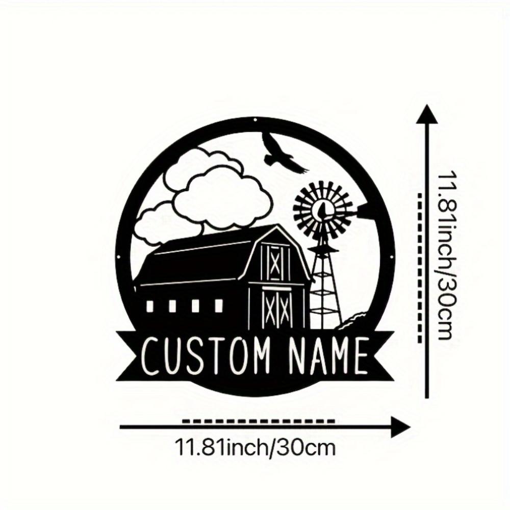 

Distinctive Personalized Modern Farmhouse Metal Barn Windmill Sign Rustic Wall Art Ranch Bohemian Reusable Decor TYDZ004854