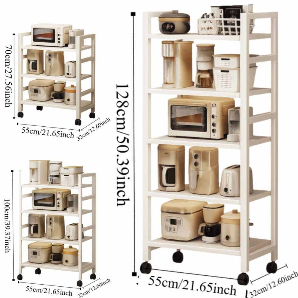 Pull-Out Design Kitchen Storage Rack Space Saving Multi-Tier Shelves Kitchen Organizer Rack Sturdy Construction Rolling Cart