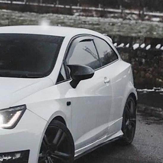 Glossy Black Side Mirror Cover Cap For Seat Leon MK2 FR Cupra Ibiza MK4 2009-12