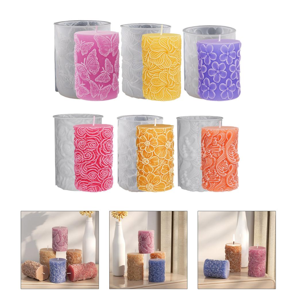 Zylindrische Silikonform Duftkerzenform DIY Tischornament Werkzeug Gips Handwerksmaterialien Leicht zu reinigen