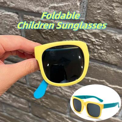 Cute Versatile Foldable Kids Sunglasses For Boys Girls Artistic Uv Protection Party Street Photography Eye Protection Glasses
