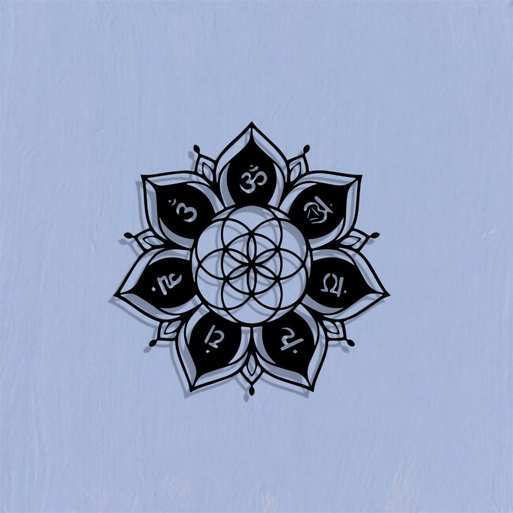 Vintage Chakra Wrought Iron Wall Art Lotus Symbol Outdoor Indoor Yoga Meditation Decor Spiritual Gift