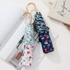 Japanese-Style Curved Hook Embroidery Ultra-Light Portable Sunshade Umbrella for Women, Black Coating Sun Protection Folding Umbrella, Uv Protection