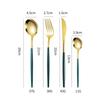 4Pcs Stainless Steel Cutlery Set - Golden Design Steak Knife Fork Spoon Coffee Spoon for Wedding Restaurant Home Durable Elegant