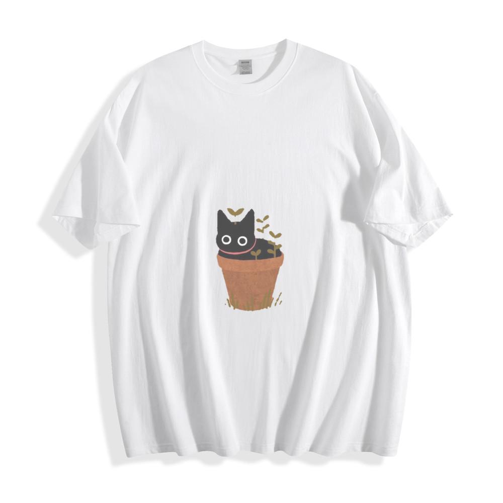 Potted Cat Plant T-Shirt - Cute Kitty Garden Design Unisex Tee Unisex T-Shirt S