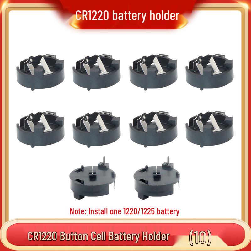 3V Coin Battery Holder for CR2032, CR1220, CR1632, CR2450 - Spring Contact SMD Connector