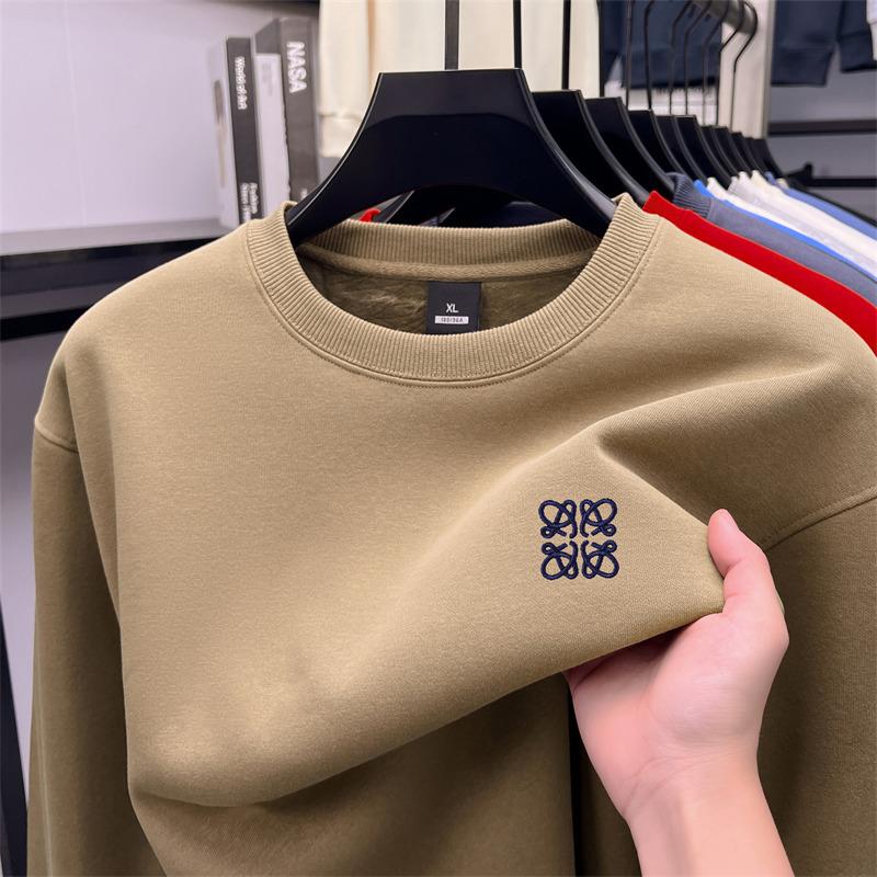 Wovey Winter Collectie Heren Ronde Hals Lange Mouw Pullover Hoodies Luxe Kwaliteit Geborduurd Verdikt Warmte Mode Herenkleding L