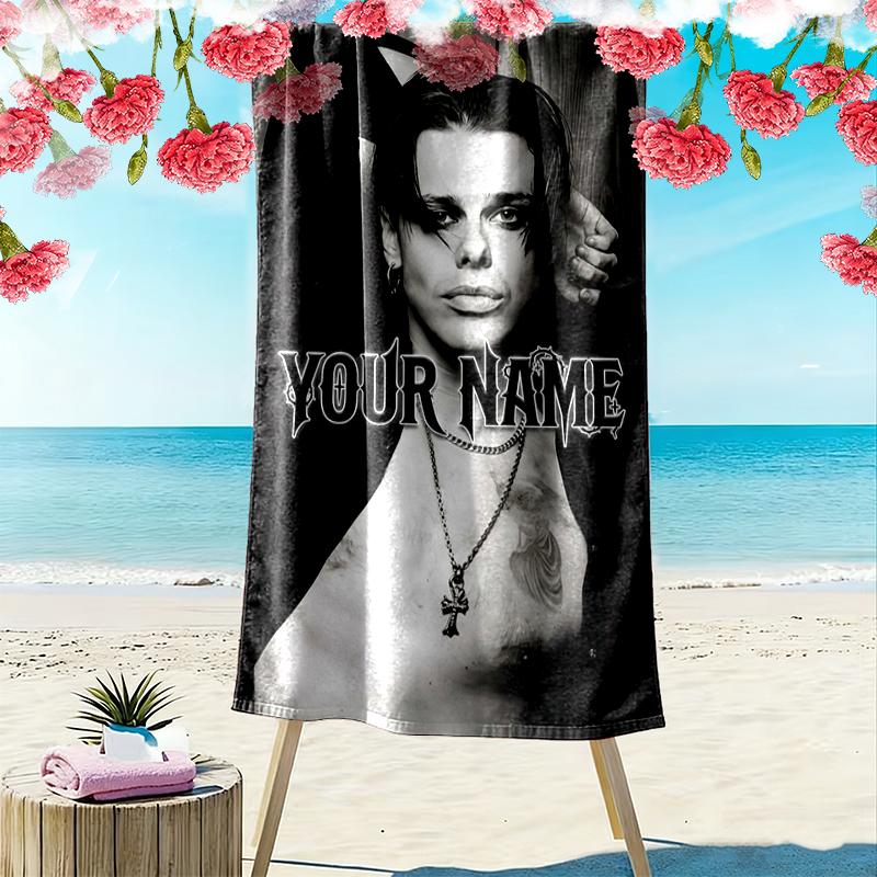 Custom Name YUNGBLUD Print Beach Towel, Large Soft Quick Dry Towel for Beach Camping Swimming_xia