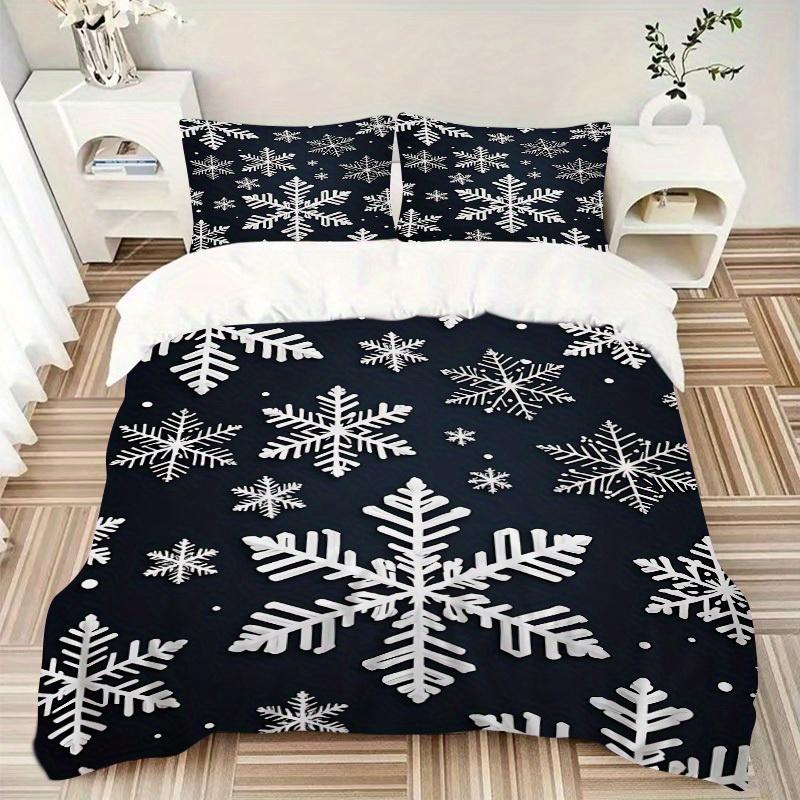 3pcs Snowflake Pattern Bedding Set, Breathable And Soft, Suitable for All Seasons Machine Washable, Suitable for Bedroom Decoration,yy250822194